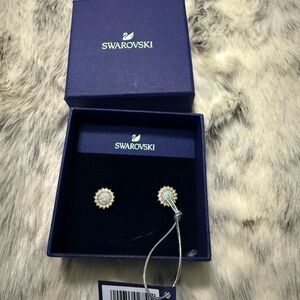 Swarovski Gold and Silver Halo Earrings